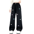 thumbnail image 1 of FDDMis Girl Jeans Size 7-8 Black Wide Leg Jeans Big Boys Sweatpants Funny Gifts for Friends Clothes for Girls 12-14 Newborn Baby Clothes Girl Gifts, Black 10-11 Years, 1 of 8