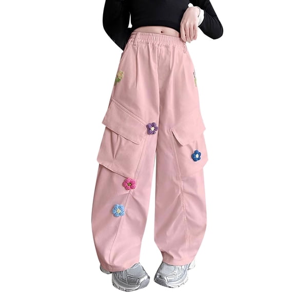 FDDMis Girls Pants Size 10-12 Khaki Uniform Pants for Girls Toddler Training Pants 7/8 Girls Clothes Girls 7-8 Kids Clothes Size 7-8 14/16 Girls, Pink 11-12 Years