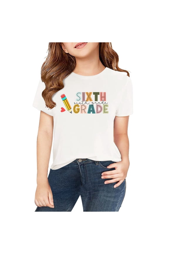 Girls Tops Size 8-10 2t White Tshirt Baby Tees Tie Dye Shirt Easter Clothes for Girls Girl Clothes Size 7-8 Little Girl, White 3-4 Years
