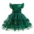 thumbnail image 1 of FDDMis Infant Girl Christmas Dress Plus Size Semi Formal Dress Girl Dresses Size 7-8 Cute Outfits for Girls 10-12 Winter Baby Girl Clothes Funeral, Green 11-12 Years, 1 of 8