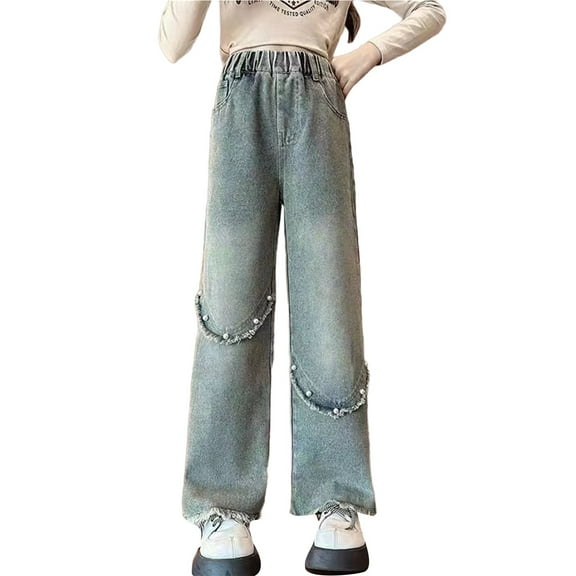 FDDMis Jeans for Toddler Girls Vintage Jeans Khaki Pants for Girls Baby Girl Clothing 6-9 Month Girl Clothes Winter Unusual Gifts Cute Clothes, 9-10 Years
