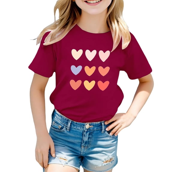 FDDMis Junior Tops for Teen Girls Kids Black Tshirt Junior Red Shirt Clothes for Clothes Girls 10-12 Baby Warm Clothes, 10-11 Years