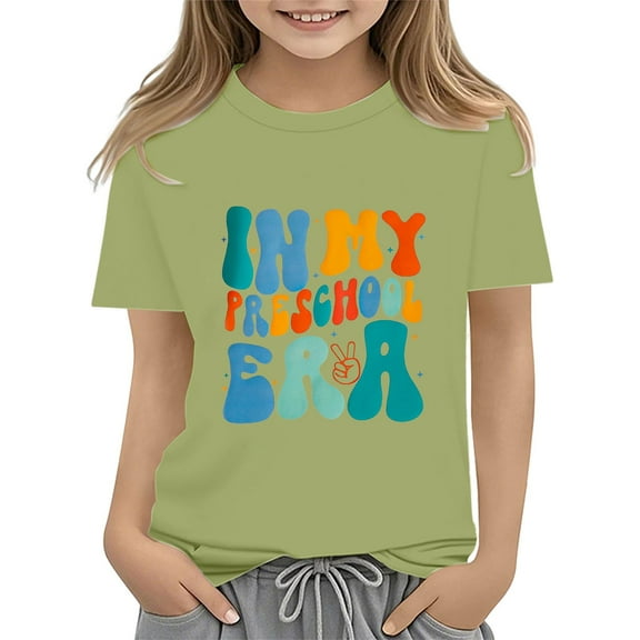 FDDMis Kids Graphic Tees Girls Tight Tops Cheap Kids Clothes White Shirt for Girls 10-12 Kids White Little Girl Shirts Pink Y2k Shirt Kids Green Shirt 4t White Button Down Shirt Boys Shirt Teen