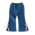 thumbnail image 1 of FDDMis Kids Jeans Girls Wide Legged Jeans Flare Pants for Girls 10-12 Baby Girl Gifts 0-3 Months Fun Gifts for Adults Christmas Party Clothing, Blue 12-18 Months, 1 of 9