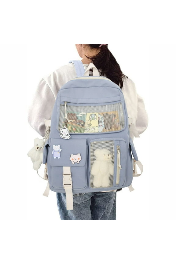 Large Backpack for Men Women Backpack Purse Black Backpack Women Mens Black Personal Bags for Airplanes Black Work Bag Nurse Bags Work, Blue One Size