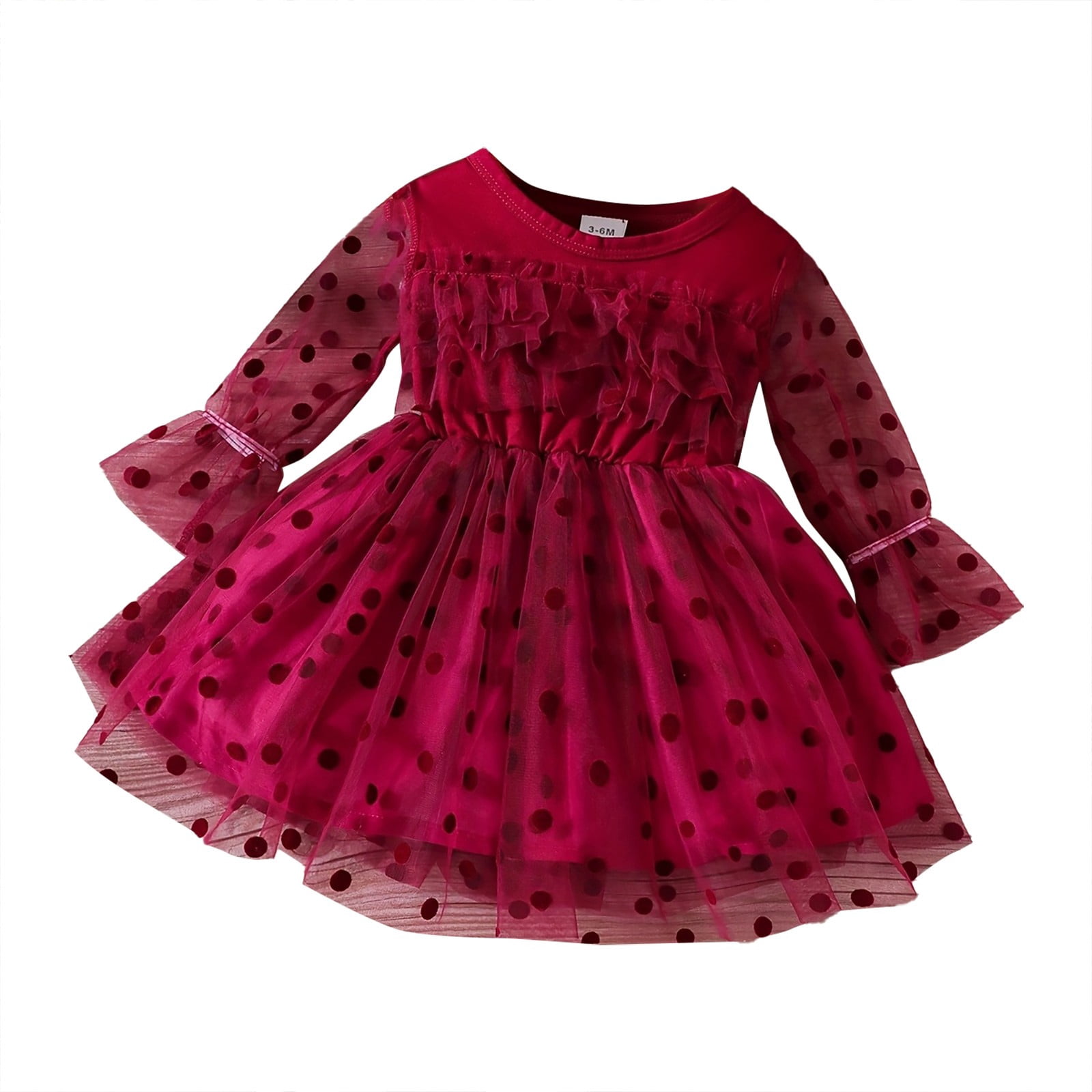 christmas dress size 20 Fddmis Newborn Knotted Gown Burgundy Long Red Dress Girls Red Dress 18/20 Clothes Infant Winter Clothes Clothes 12-18 Month Girl Colour:Black Walnut Colour