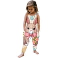 thumbnail image 1 of FDDMis Outfits for Toddler Girls Easter Outfit Toddler Girl Bunny Print Cute Baby Girls Overalls Strap Suspender Pants Sleeveless Jumpsuit Baby Girl Dresses 12 Months, 1 of 1