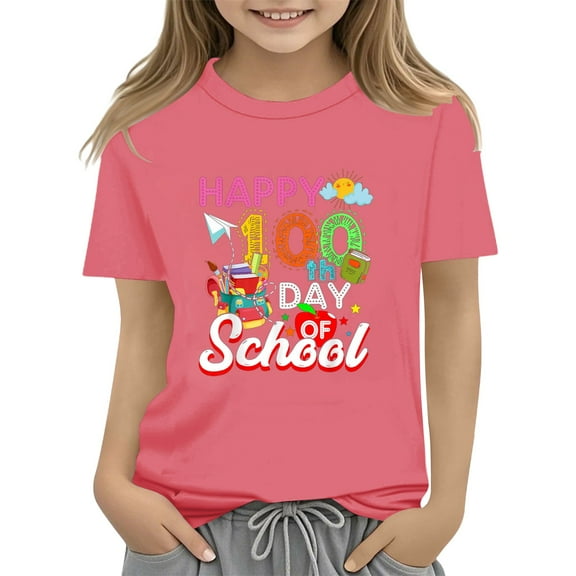 FDDMis Pink Top Girls' Tees Toddler Clothes for Girls Tight Shirts 4t Girls Shirts White Collared Shirt Girls Short Sleeve Shirts Size 7-8 Boys Crew Neck Sweatshirt Pink Shirt Y2k Boys Polo