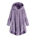 thumbnail image 1 of FDDMis Sherpa Jacket Girls Winter Coat 5t Toddler Sherpa Boys Hoodies Size 14-16 Girls Size 7 Clothes 18-24 Month Boy Clothes Winter Teen Clothes, Purple 11-12 Years, 1 of 8