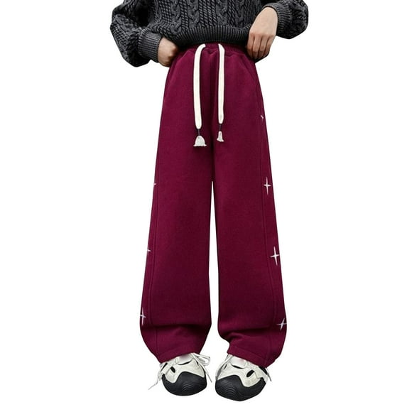 FDDMis Sweatpants for Girls Pantaloncillos De Hombres Sweat Pants Wide Leg Girls 14/16 Clothes 5t Clothes for Cute Teen Clothes Pre Teen, Red 9-10 Years