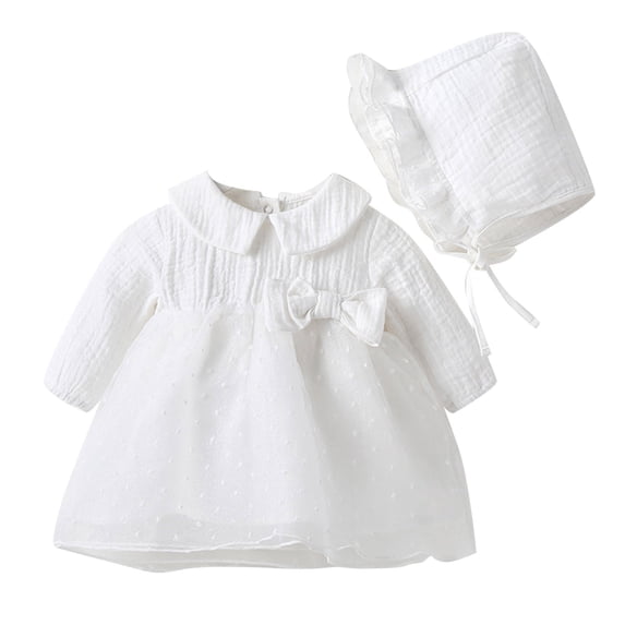 FDDMis Toddler Night Gown Green Dress Boho Dresses Long Sleeve Maxi Dress Winter Baby Clothes Kids Christmas Clothes Winter Clothes for Toddler Girls, White 3-6 Months