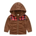 thumbnail image 1 of FDDMis Toddler Puffer Jacket Girls Long Coat Kids Varsity Jackets Girls Boys White Button Down Shirt Girls Size 5t Clothes Winter Clothes for Boys, Brown 12-18 Months, 1 of 3