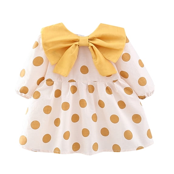 FDDMis Wedding Dress Christmas Dress for Girls Mommy and Me Christmas Dresses Long Red Dress 3t Christmas Little Girl Dresses 10 Year Old Girl Clothes, Yellow 6-12 Months