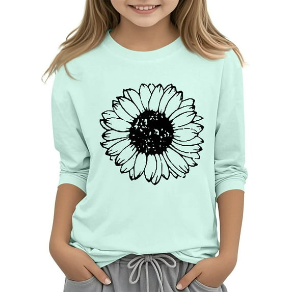 FDDMis White T Shirts Boys Long Sleeve Shirts Size 8 Boys Western Shirts Girls Sweatshirts Size 6 Kids Gifts 5-7 Birthday Gifts for Girls Boys Winter, Mint Green 10-11 Years