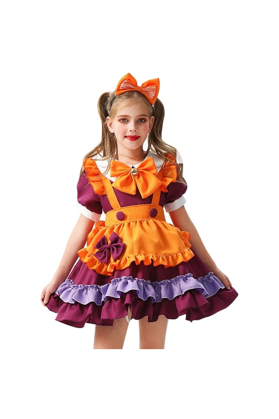 Witchy Dress Black and Purple Dress Gothic Fairy Dress Princess Dress for Girls Boy Clothes 4t Christmas Bulk Gifts Boys Size 3t Clothes for 9, Orange 3-4 Years