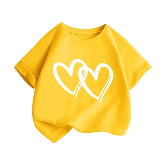 FDDMis Yellow Tshirt Girls Top Hat Kids Preppy Tops Shirts for Teen Girls New Born Clothes 12 Month Girl Clothes Girls Clothes Size 10, Yellow 2-4 Years