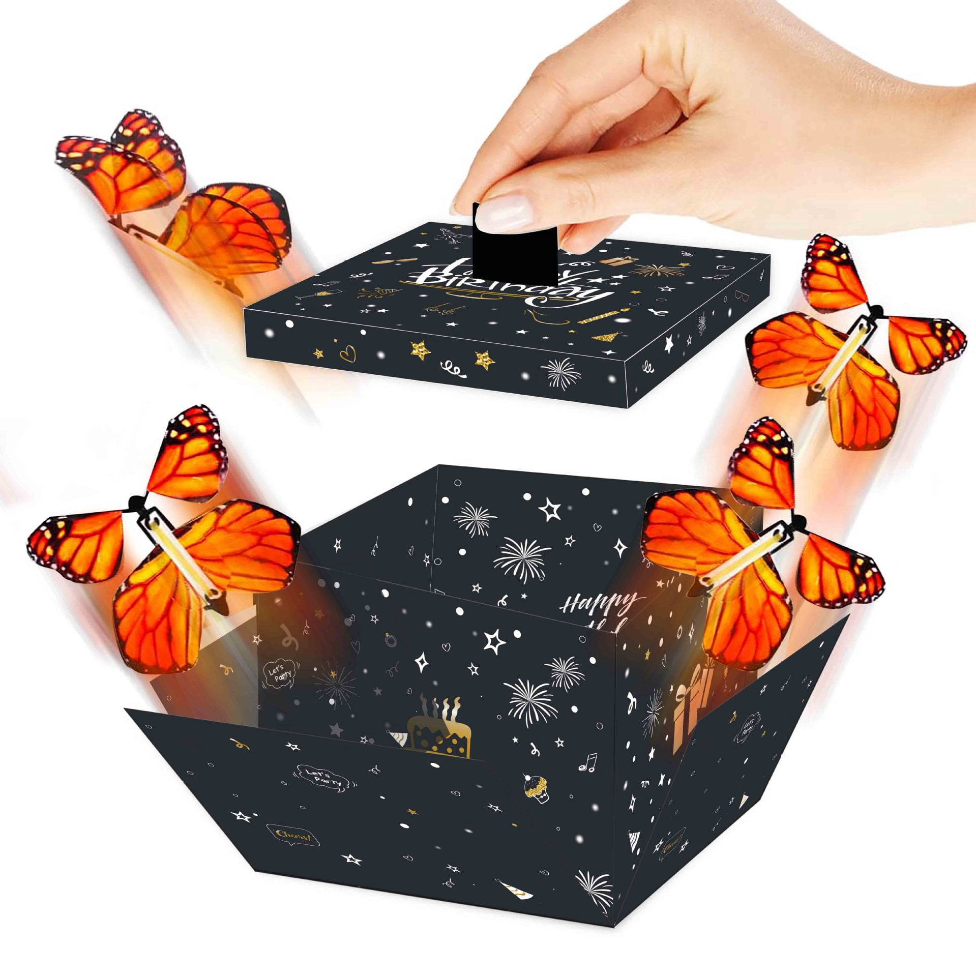 FDEEOM Flying Butterfly Surprise Gift Box, Premium Butterfly Explosion ...