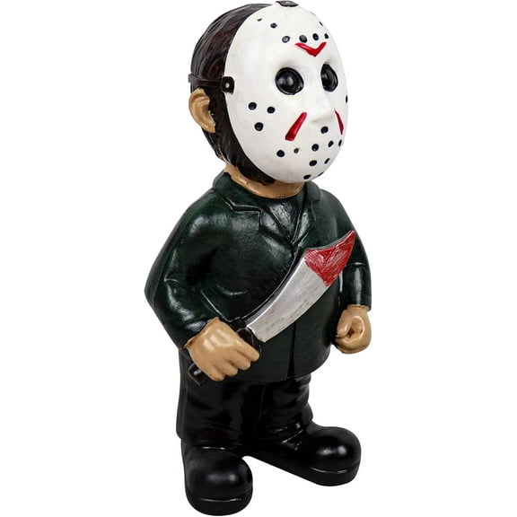 FDEEOM Horror Movie Garden Gnomes Nightmares Killers Resin Figurines Crafts Ornaments Sculpture Halloween Spooky Undead Combat Gnome Dwarf Mask Character Statue