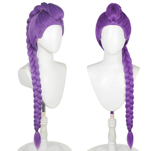 FDEEOM Purple Braid Wig Light Purple Wig Long Braids Wigs Hair Party Wigs