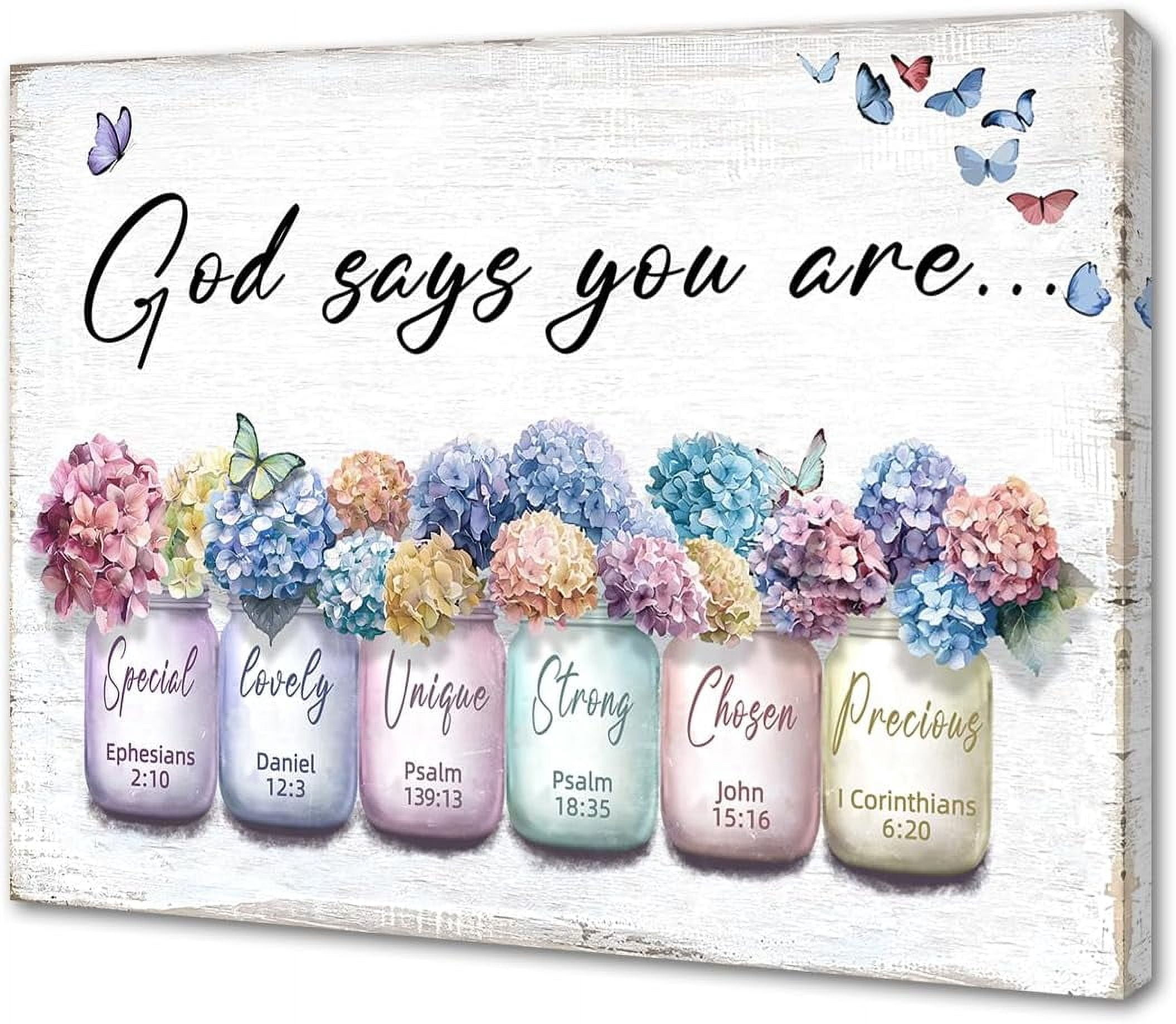 FDFW HONGYA Art Motivational Bible Verse Wall Decor: God Says You Are ...