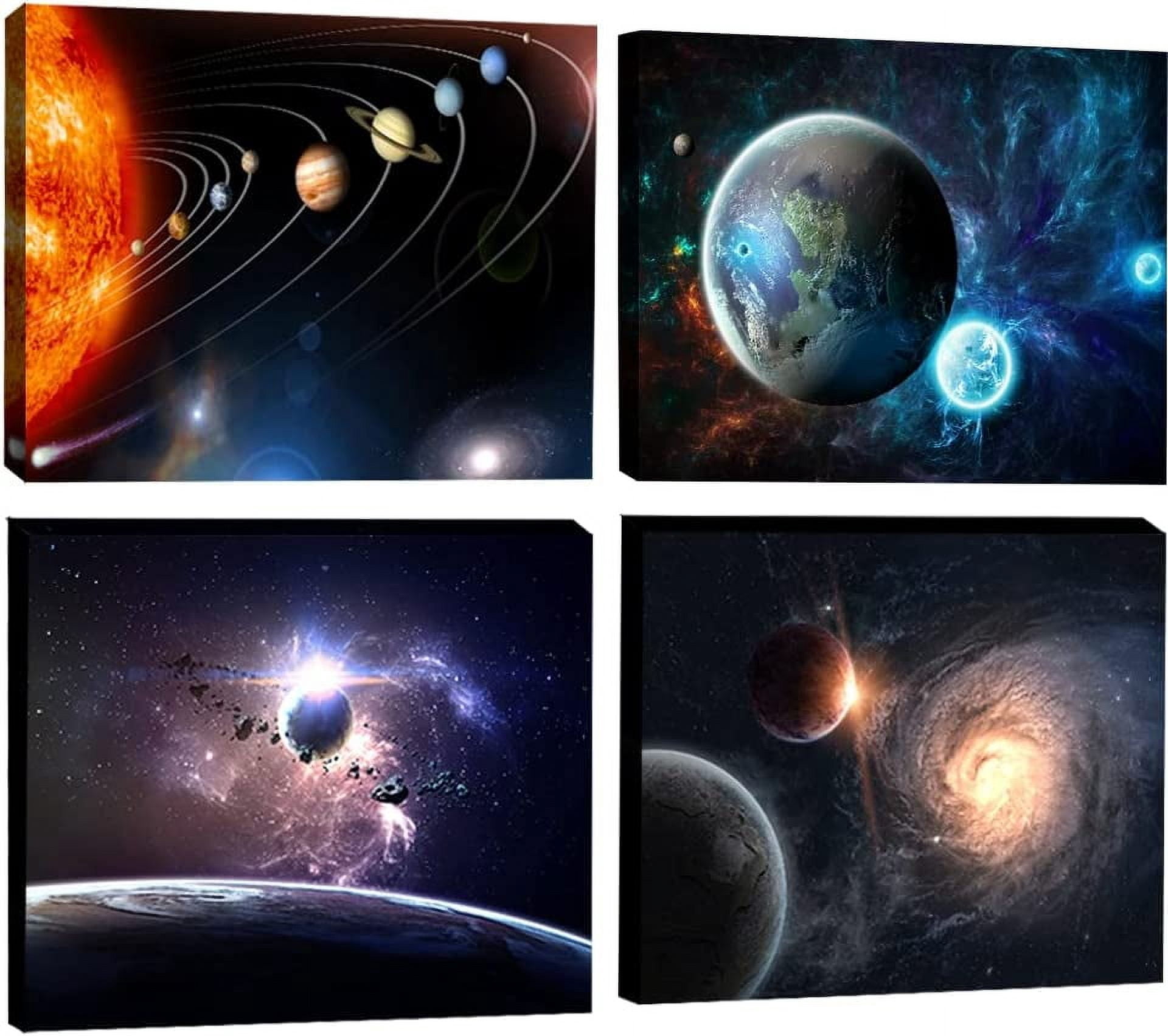 FDFW Universe Starry Sky Wall Art Outer Space Planet Wall Art Canvas ...