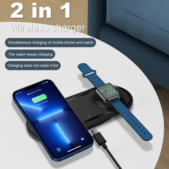 FDGAO 20W Wireless Charger 2 in 1 Fast Wireless Charging Station for iPhone 11 12 13 14 15 XS, XR, 8/8 Plus, Apple Watch