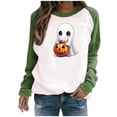 thumbnail image 1 of FDGIU 2025 Halloween Graphic Tees for Women, Pumpkin Long Sleeve Tops, Loose Cute Crewneck Pullover, Soft Breathable Casual Top, 1 of 6