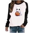 thumbnail image 1 of FDGIU 2025 Halloween Graphic Tees for Women, Pumpkin Long Sleeve Tops, Loose Cute Crewneck Pullover, Soft Breathable Casual Top, 1 of 6