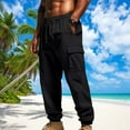 thumbnail image 1 of FDGIU 2025 Men's Cargo Sweatpants - Baggy Cargo Pants with Pockets, Elastic Waist Drawstring Casual Pants, 1 of 6