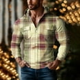 thumbnail image 1 of FDGIU 2025 Men's Hooded Flannel Shirt - Button Down Plaid Shacket, Fleece Lined Fall Jacket with Pockets, Fall Winter Top, 1 of 5
