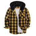 thumbnail image 1 of FDGIU 2025 Men's Hooded Flannel Shirt - Button Down Plaid Shacket, Fleece Lined Fall Jacket with Pockets, Fall Winter Top, 1 of 5