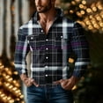 thumbnail image 1 of FDGIU 2025 Men's Hooded Flannel Shirt - Button Down Plaid Shacket, Fleece Lined Fall Jacket with Pockets, Fall Winter Top, 1 of 5