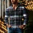 thumbnail image 1 of FDGIU 2025 Men's Hooded Flannel Shirt - Button Down Plaid Shacket, Fleece Lined Fall Jacket with Pockets, Fall Winter Top, 1 of 5