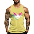 thumbnail image 1 of FDGIU 2025 Men's Muscle Tank Tops; Funny Graphic Print Sleeveless Shirts for Summer, Casual Fitness Workout Activewear, Quick-Dry Stretch Fit, 1 of 5