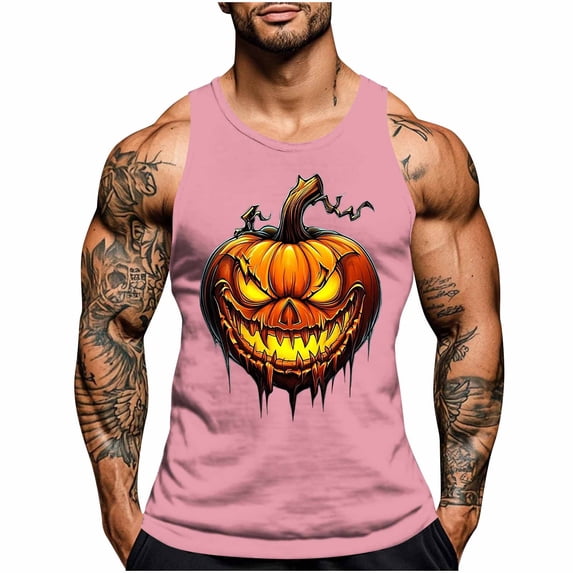 FDGIU 2025 Men's Muscle Tank Tops; Funny Graphic Print Sleeveless Shirts for Summer, Casual Fitness Workout Activewear, Quick-Dry Stretch Fit