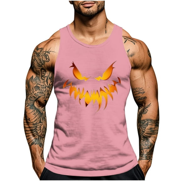 FDGIU 2025 Men's Muscle Tank Tops; Funny Graphic Print Sleeveless Shirts for Summer, Casual Fitness Workout Activewear, Quick-Dry Stretch Fit