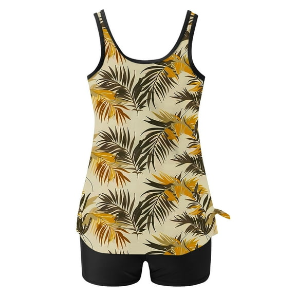 FDGIU ‌2025 Trendy Women's Floral Tankini Swimwear Set, Modest Athletic Bathing Suit with Shorts, Tummy Control Two Piece Swimsuits for Beach & Pool;High Waisted Swimsuit