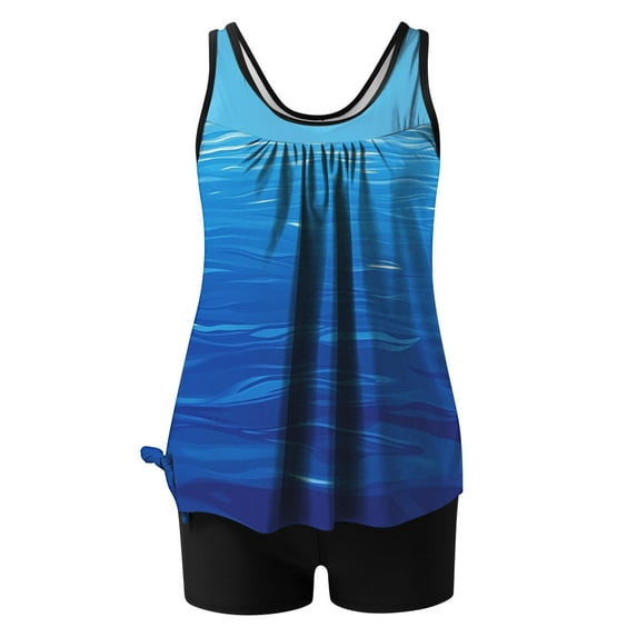 FDGIU 2025 Trendy Women's Floral Tankini Swimwear Set, Modest Athletic Bathing Suit with Shorts, Tummy Control Two Piece Swimsuits for Beach & Pool;High Waisted Swimsuit