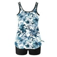 thumbnail image 1 of FDGIU ‌2025 Trendy Women's Floral Tankini Swimwear Set, Modest Athletic Bathing Suit with Shorts, Tummy Control Two Piece Swimsuits for Beach & Pool;High Waisted Swimsuit, 1 of 5