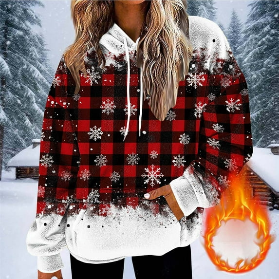FDGIU 2025 Women's Christmas Sweatshirt - Funny Party Tee, Long Sleeve Loose Fit Pullover Top, Festive Party Blouse