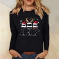 thumbnail image 1 of FDGIU 2025 Women's Funny Christmas Shirt - Long Sleeve Crew Neck Tunic Top, Cute Holiday Print for Party & Family Gathering, 1 of 6