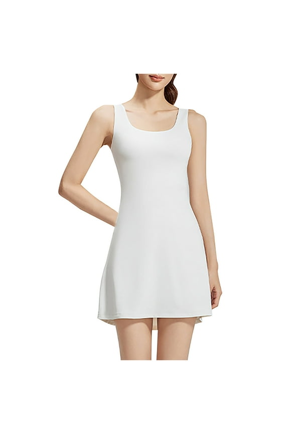 2025 Women's Golf Athletic Dress - Sleeveless Performance Dress with Built-in Bra;Moisture-Wicking Fabric