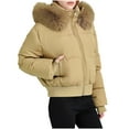 thumbnail image 1 of FDGIU 2025 Women's Heavy Winter Parka - Sherpa Lined Thickened Heavy Coat, Mid Length Windproof Jacket with Faux Fur Hood, 1 of 6