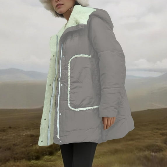 FDGIU 2025 Women's Quilted Puffer Jacket - Full Zip Long Sleeve Parka, Slim Fit Winter Coat for Cold Weather