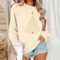 thumbnail image 1 of FDGIU 2025 Women's Sequined Snowflake Blouse – Christmas Long Sleeve Tee, Party Vacation Casual Top‌, 1 of 6