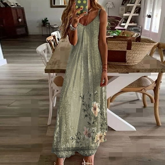 FDGIU 2025 Women's Sleeveless V Neck Midi Cocktail Dress - Versatile for Wedding Guest & Office