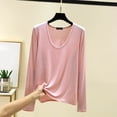 thumbnail image 1 of FDGIU 2025 Women's Soft Base Layer Round Neck Tunic - Slim Fit Long Sleeve Pullover, Fall Casual Top, 1 of 6