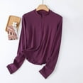 thumbnail image 1 of FDGIU 2025 Women's Soft Base Layer Round Neck Tunic - Slim Fit Long Sleeve Pullover, Fall Casual Top, 1 of 3