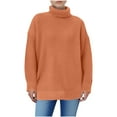 thumbnail image 1 of FDGIU 2025 Women's Turtleneck Knit Sweater - Oversized Cable Knit Long Sleeve Pullover, Loose Fit Winter Fashion Top, 1 of 6