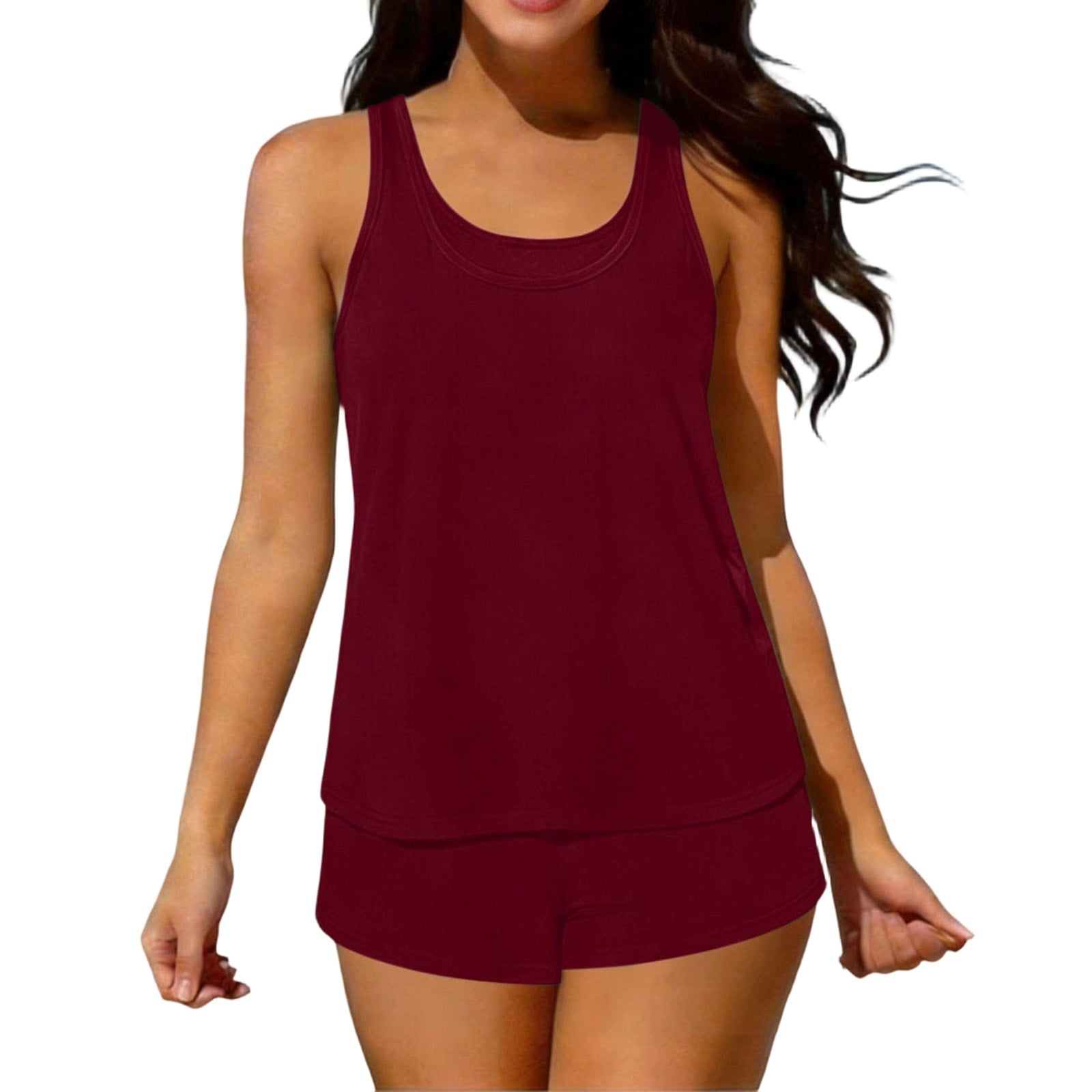 FDGIU ‌2026 Women's 3 Piece Tankini Swimwear Tummy Control Plus Size ...